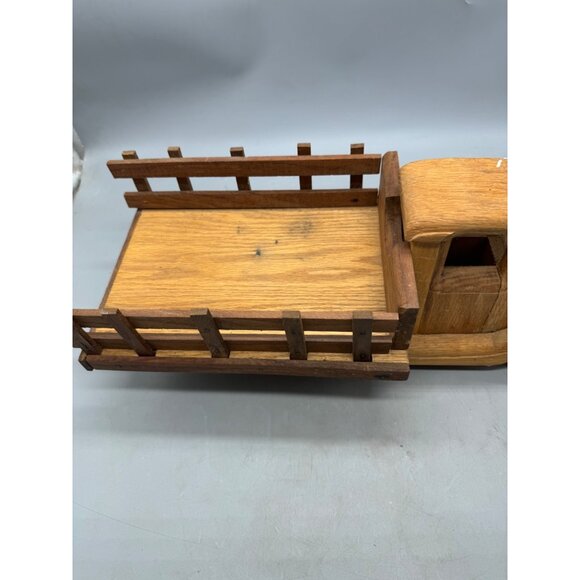 Vintage Handmade Wooden Toy work farm pickup Truck 18x7.5x6.5" moveable READ - Picture 5 of 6
